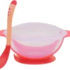 Assiette Enfant Avec Couvercle Et Cuillère - Services De Table Bébé - Bol Enfant Avec Cuillère - Avec Ventouses - Rose - Couverts Couverts Pour Enfants - Bols Bébé Plastique Avec Couvercle