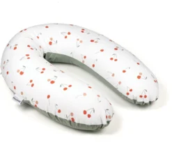 Doomoo Buddy - Coussin D'allaitement Et De Grossesse - Coton Organique - 180cm - Cherries Green