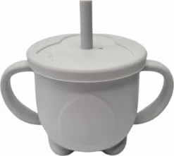 Gobelet Paille - Gobelet - Gobelet Anti-éclaboussures - Gobelet à Bec - Bébé - Tout-petit - 150ML - Grijs
