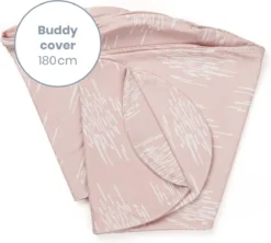 Doomoo Buddy Cover - Housse Pour Coussin D'allaitement Buddy - Coton Organique - 180 Cm - Misty Pink