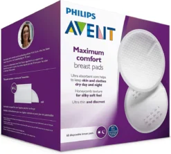Coussinets D'allaitement Philips Avent - Paquet De 60 - Extra Minces Et Absorbants - Étanches - Support Respirant - Dessus En Nid D'abeille - 2 Bandes Adhésives - Emballées Individuellement - SCF254/61 -Bébé Soldes Boutique 1200x1080 1
