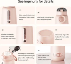 Handyworld - Chauffe-biberon - Chauffe-biberon - Chauffe-lait Portable Pour Bébé - Pour Voiture - Voyages - Chauffe- -Bébé Soldes Boutique 1200x1082