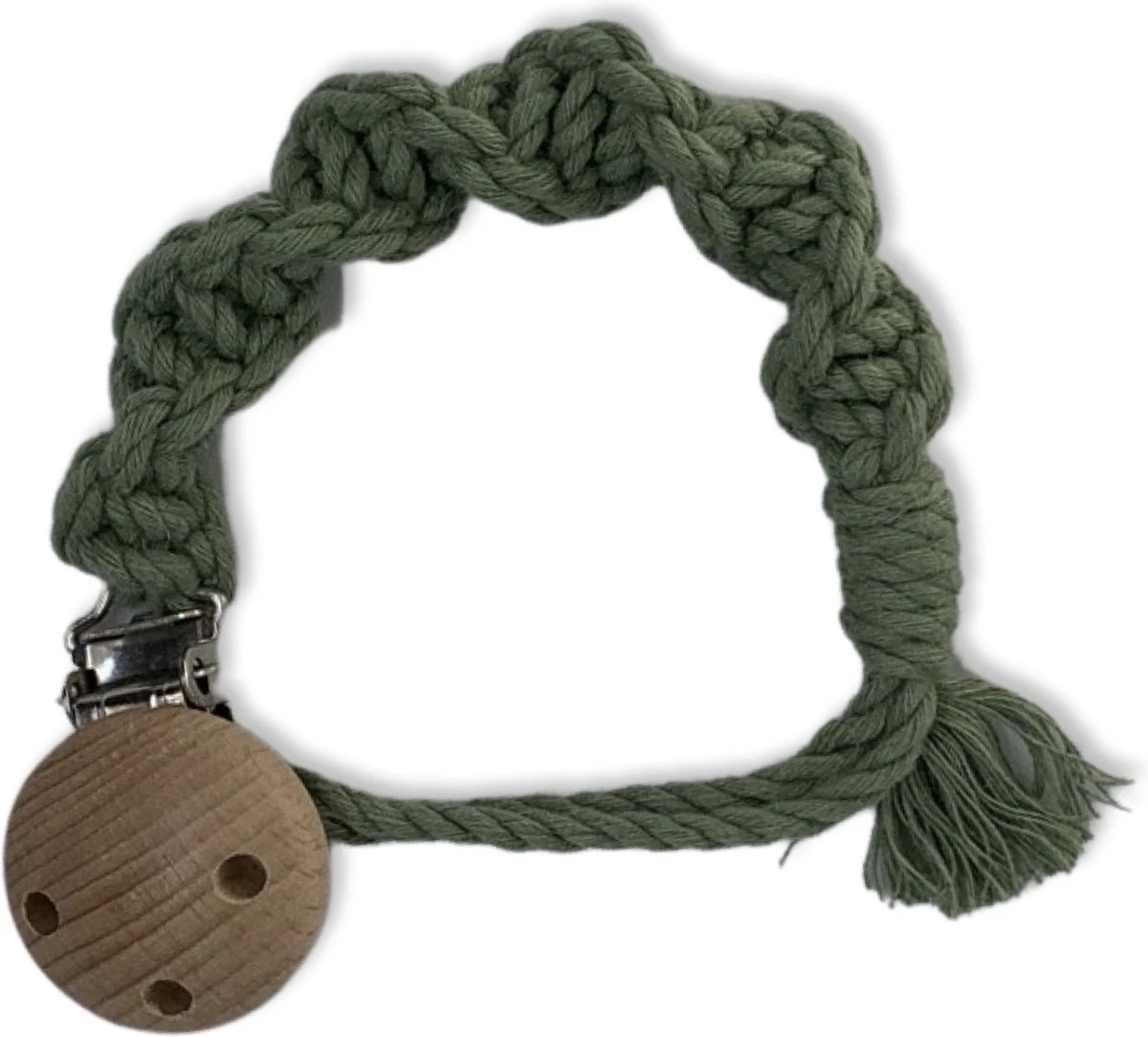 Attache Sucette Macramé ' Spiral' - Vert Olive - Katoen - Macramé - Handgemaakt Aux Nederland - Livraison Gratuite 1 Attache Sucette Macramé ' Spiral' - Vert Olive - Katoen - Macramé - Handgemaakt Aux Nederland - Livraison Gratuite