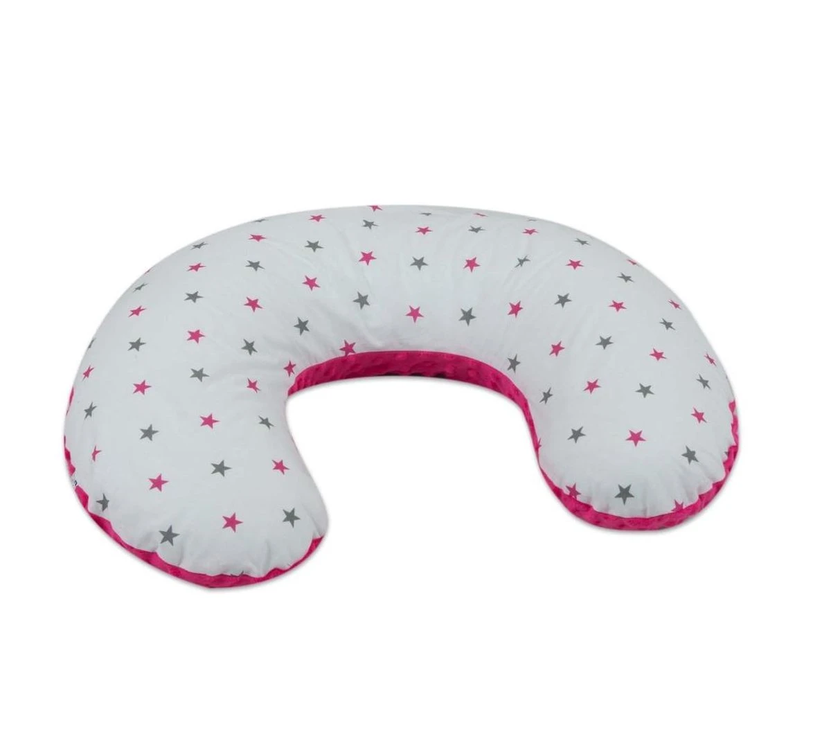 Coussin D'allaitement - Coussin De Grossesse - 100% Coton - 80 Cm - Motif étoile Rose Gris Sur Blanc - Rose 2 Coussin D'allaitement - Coussin De Grossesse - 100% Coton - 80 Cm - Motif étoile Rose Gris Sur Blanc - Rose – Image 2