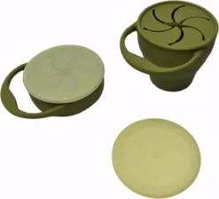 Tasse à Collation - Tasse à Collation - Pliable - Siliconen - Durable - Bébé - Tout-petit - Tout-petit - Services De Table - Ensemble De Repas Pour Bébé - Sur Le Pouce - Vert
