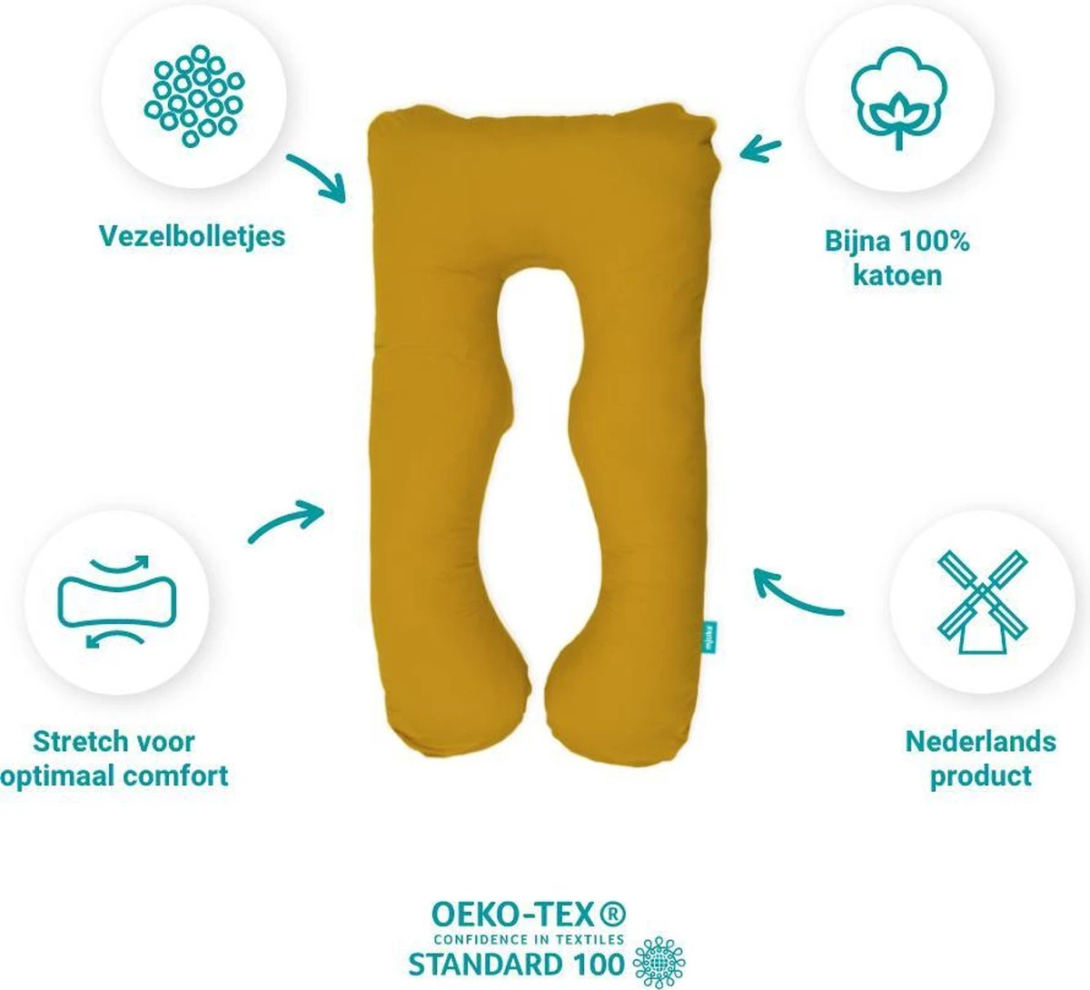 Oreiller De Grossesse Mjuka | Oreiller Confort | XXL 280 Cm | Coton Doux | Tant Pis| Incl. Sac De Rangement De Luxe 5 Oreiller De Grossesse Mjuka | Oreiller Confort | XXL 280 Cm | Coton Doux | Tant Pis| Incl. Sac De Rangement De Luxe – Image 5