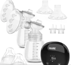 IKARE Tire-lait électrique, Double Tire-lait, Tire-lait Portable Pour Hôpitaux Avec 5 Modes Et 45 Réglages, Tire-lait Rechargeable Silencieux Pour Le Voyage Et La Maison, Sans BPA. -Bébé Soldes Boutique 1200x1094