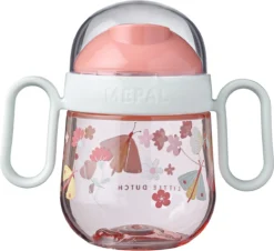 Mepal Mio – Gobelet Anti-fuite 200 Ml – Garanti Sans Fuite – Fleurs & Papillons – Résiste Aux Coups – Gobelet Pour Enfant – Gobelet D'entraînement