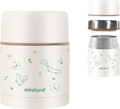 Miniland Thermos Cup Squirrel 600 Ml En Acier Inoxydable Wit/ Vert 3 Pièces