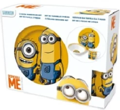 Minions Lunch Set 3 Pièces Dans Une Boîte Cadeau Comprenant Une Assiette, Un Bol Et Une Tasse -Bébé Soldes Boutique 1200x1105 7