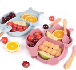Assiette Bébé Pour Bébé, Service De Table, Mini Napperon En Silicone Pour Assiette Bébé, Antidérapant, Assiette Bébé Avec Ventouse, Assiette Enfant Avec Ventouse, Sans BPA (écureuil Rose) -Bébé Soldes Boutique 1200x1106 16