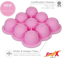 Boîtes De Conservation Pour Aliments Pour Bébés Silicone 9 Portions De 75ml Conservation Et Congélation D'aliments Pour Bébés Rose -Bébé Soldes Boutique 1200x1106 2