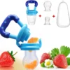 Sucette Aux Fruits - Sucette Pour Nourriture Pour Bébé - Nourriture Pour Bébé - Couverts Couverts Pour Enfants - Blauw - 4 En 1 - Introduction à L' Alimentation
