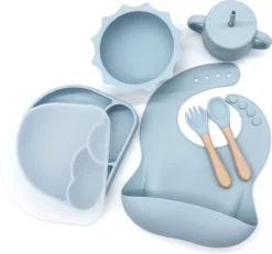 Miravo - Set Vaisselle Enfant - Silicone - Incassable Avec Ventouse - Bébé Et Bambin - Cadeau