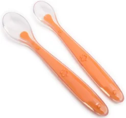 Cuillères Bébé - Premières Collations - Couverts à Couverts - Cuillère Pour Bébé - Cuillères En Siliconen - Couverts Pour Enfants - Set De 2 Cuillères à Soupe Sans BPA - Oranje -Bébé Soldes Boutique 1200x1120 6
