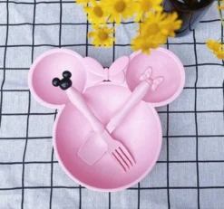 Eco Amicale Blé Fibre De Paille Incassable Tout - Petit Bébé Assiette à Dîner Services De Table Pour Enfants, Dîner Set Pour Les Enfants, Dîner Pour Enfants Set 3 Pièces, Minnie Rose -Bébé Soldes Boutique 1200x1121 8