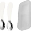 Couverts Pour Enfants Blanc| Comprend Une Boîte De Rangement Pratique | Fourchette Pour Enfants Et Cuillère Pour Enfants | Couverts Pour Tout-petits | Couverts Bébé | Cuillère Bébé