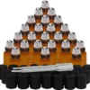 Belle Vous Flacons Roller Huile Essentielle (Lot De 24) - Bouteilles Verres Ambré 3 Ml - Bouteilles Rechargeables Avec Roller Billes Inox Et Compte-gouttes Pour Huile, Parfum/ Parfum Et Aromathérapie