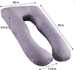 Chilling Home Oreiller De Maternité En Forme De U, Oreiller De Couchage Latéral Avec Housse Kussen De Style U Grand Oreiller De Soutien, Kussen Pour Femmes Et Dormeurs Latéraux, 140x70cm, Gris (gris, Velours) (gris) -Bébé Soldes Boutique 1200x1128 4