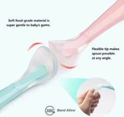 Cuillères Bébé - Premières Collations - Couverts à Couverts - Cuillère Pour Bébé - Cuillères En Siliconen - Couverts Pour Enfants - Set De 2 Cuillères à Soupe Sans BPA - Oranje -Bébé Soldes Boutique 1200x1130 4