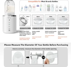 Chauffe-biberon Portable Bioby - Chauffe-biberon - Chauffe-lait Rechargeable Avec 2 Adaptateurs De Biberon - Chauffage Lait Maternel/ Water - Réglages De Température Multiples -Bébé Soldes Boutique 1200x1131 2