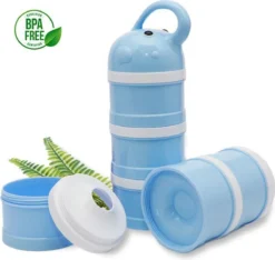 Tour De Traite éléphant Bleu | Boîte De Dosage De Lait En Poudre | Format à Emporter | Tour De Lait En Poudre | Cadeau De Naissance| Bébé | Bouteille Doseuse | Plateaux De Rangement Aliments Pour Bébés