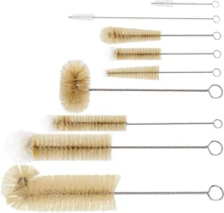 Ensemble De Brosses à Bouteilles, 9 Brosses De Nettoyage Multi-usages à Manche Long, Brosses à Bouteilles Souples à Pompons Pour Pailles, Bouteille De Lait, Bouteille En Verre, Verre à Vin