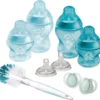 Tommee Tippee Closer To Nature Pack De Démarrage Pour Biberons Pour Nouveau-nés, Tétines Avec Valve Anti-coliques, Tailles Mixtes, Bleu