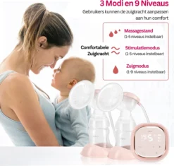 Tire-lait électrique Double - Mains Libres Et Portable - 3 Modus Et 9 Niveaux - Rechargeable - Avec écran Tactile - Avec Veilleuse -Bébé Soldes Boutique 1200x1141 6