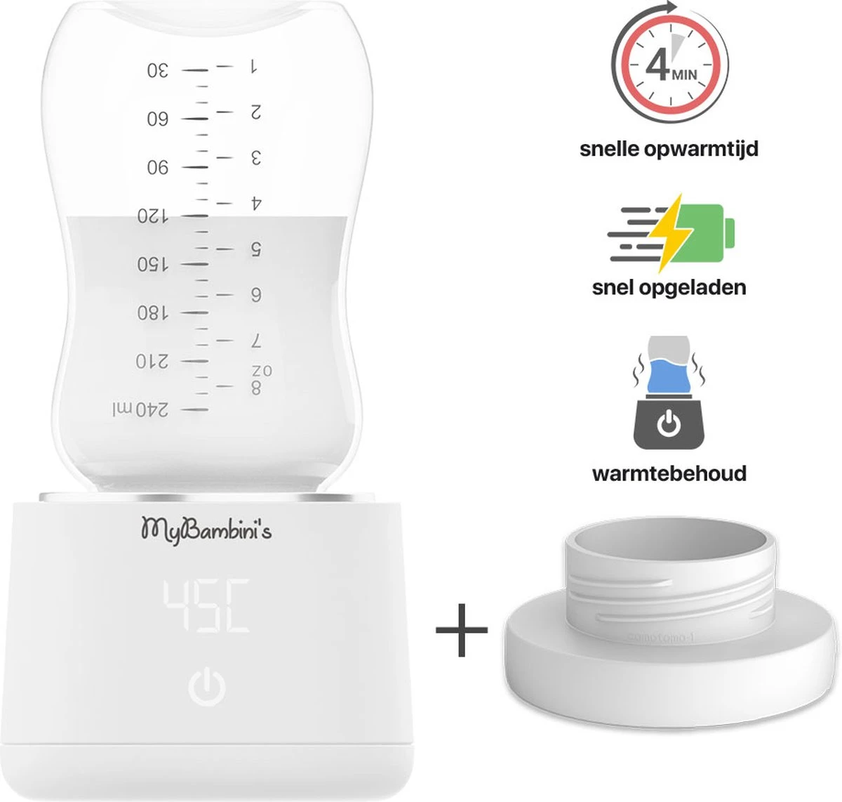 Bébé 's Bottle Warmer Pro ™ - Chauffe-biberon Portable Pour Les Déplacements - Wit - Convient Pour Bébé En Route , Olababy, Haakaa & Boon 2 Bébé 's Bottle Warmer Pro ™ - Chauffe-biberon Portable Pour Les Déplacements - Wit - Convient Pour Bébé En Route , Olababy, Haakaa & Boon – Image 2