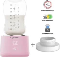 Bébé 's Bottle Warmer Pro ™ - Chauffe-biberon Portable On The Go - Rose - Convient Pour Comotomo, Olababy, Haakaa & Boon