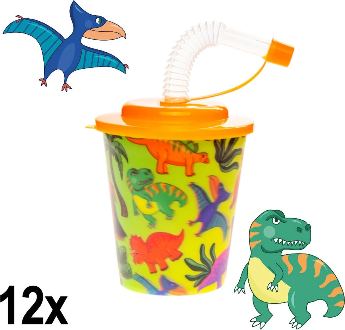 Decopatent® 12 PCS DINOSAUR 3D Gobelet Avec Paille Et Couvercle - 250ML - Gobelets En Plastique Dino - Fête D'Enfants - Gobelets D'Anniversaire D'Enfants - Friandise - Cadeaux à Distribuer 5 Decopatent® 12 PCS DINOSAUR 3D Gobelet Avec Paille Et Couvercle - 250ML - Gobelets En Plastique Dino - Fête D'Enfants - Gobelets D'Anniversaire D'Enfants - Friandise - Cadeaux à Distribuer – Image 5