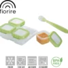 Boîtes De Conservation D'aliments Pour Nourriture Pour Bébé Fiorire Avec Cuillère Offerte - Sans BPA - Contenants De Congélation - 4 X 120 Ml