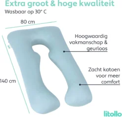 Oreiller De Maternité Litollo® XXL | Coussin Nutritionnel | Oreiller De Corps |Oreiller De Corps | 280cm | Avec Sac De Rangement | Housse Détachable | Bleu -Bébé Soldes Boutique 1200x1151 5