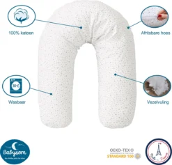 Coussin De Maternité Evolutif 3 En 1 : Grossesse - Allaitement - Éveil De Bébé - Motif | Oreiller Ultra Confort + 1 Housse OFFERTE | Déhoussable | Oeko-Tex® | Fabrication Française -Bébé Soldes Boutique 1200x1152 5