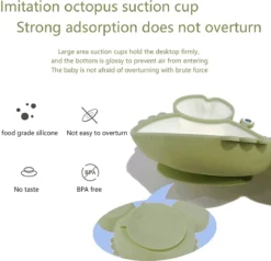 Assiette Bébé En Siliconen Avec Ventouse | Plaque Incassable Avec Compartiments | Assiette Plate Assiette Pour Enfants Adaptée Aux Tout-petits Et Aux Enfants D'âge Préscolaire - Rose -Bébé Soldes Boutique 1200x1155 15