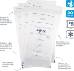 Sacs De Rangement Pour Lait Maternel Difrax - 20 Pièces -Bébé Soldes Boutique 1200x1155 8