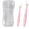 Ensemble De Cuillères à Couverts Bébé | Deux Cuillères | Silicones | Rose