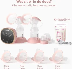 Tire-lait électrique Double NCVI - Tire-lait Double Portable - Avec 4 Tailles De Brides - Affichage LED à écran Tactile Digital - 4 Positions Et 9 Niveaux - Avec 10 Sachets De Stockage De Lait Maternel -Bébé Soldes Boutique 1200x1159
