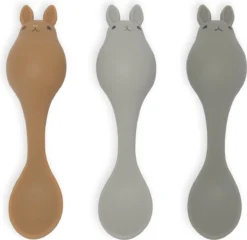 Konges Sløjd Cuillères Konges Slojd Lapin Bleu - Silicone - 10,5 Centimètres