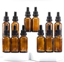 Yizhao Flacon Compte-gouttes 30 Ml Ambre, Flacon Pipette En Glas Avec [compte-gouttes En Verres ], Flacon De Pharmacie Pour Huile Essentielle, Huiles De Parfum, Aromathérapie, Parfums, Liquide - 12 Pièces