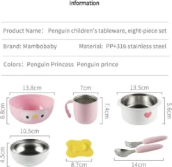 Assiettes Pour Enfants - Vaisselle Pour Enfants Pour Vaisselle Pour Enfants - Porcelaine De Vaisselle Pour Enfants Siliconen - Pingouin Portable - Blauw -Bébé Soldes Boutique 1200x1165 9