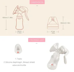 DrPhone BP3 - Tire-lait Manuel - Sans BPA - Super Silencieux - Puissance D'aspiration Réglable - Fonction Massage - Hygiénique - Wit -Bébé Soldes Boutique 1200x1167 5