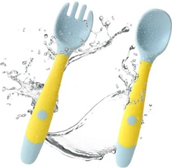 Cuillère En Siliconen Pour Bébé Ustensiles Set Extra Nourriture Toddler Learning Manger Formation Pliable Soft Fork Infant Enfants Services De Table Passe Au Lave-vaisselle -Bébé Soldes Boutique 1200x1169 17