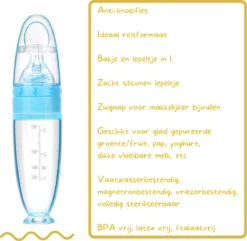 Anneau De Dentition Et Biberon Souple Avec Cuillère - Couverts Bébé / Couverts Pour Enfants - Cadeau Maternité - Baby Shower - Blauw -Bébé Soldes Boutique 1200x1170 5