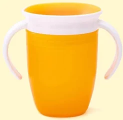 Gobelet D'apprentissage - Tout-petit - Gobelet à Boire 360° - Anti-déversement - Gobelet à Boire - Avec Anses - ORANGE