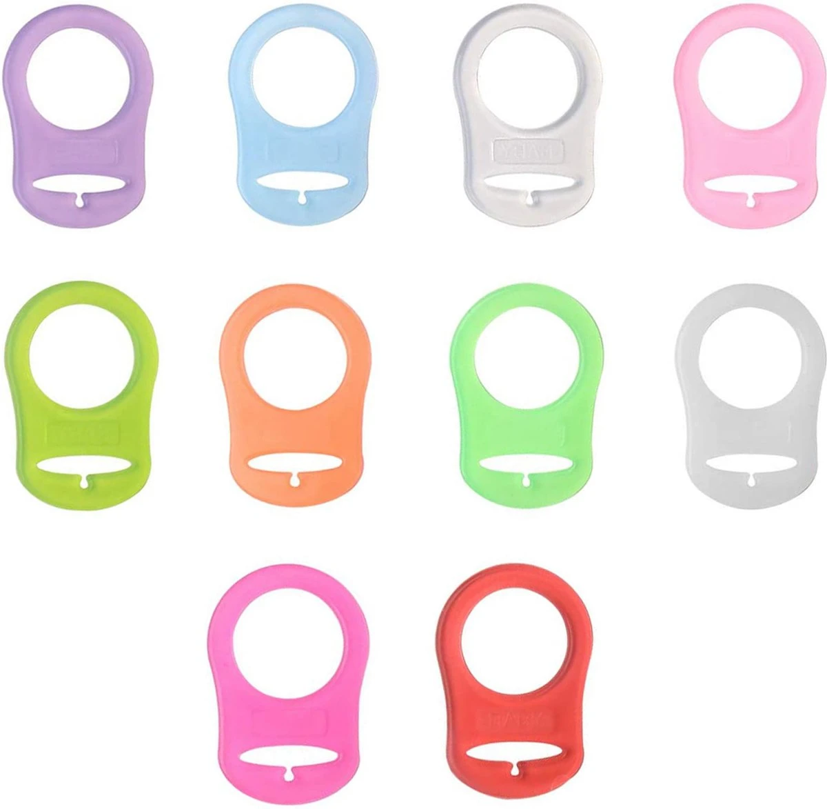 10 Pièces - Bagues Adaptateurs De Sucette En Siliconen - Support Pour Sucette De Style Bouton - Convient à La Sucette Factice Bébé - Durable - Doux - Flexible - Mix De Couleurs 2 10 Pièces - Bagues Adaptateurs De Sucette En Siliconen - Support Pour Sucette De Style Bouton - Convient à La Sucette Factice Bébé - Durable - Doux - Flexible - Mix De Couleurs – Image 2