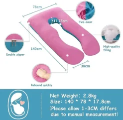 Coussin D'allaitement En U, Coussin De Grossesse, Coussin De Couchage Latéral, Housse Coton Amovible Et Lavable -Bébé Soldes Boutique 1200x1173 7