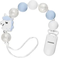 Attache-tétine Garçon - Zinaps Bébé Dummy Chain Boys Unicorn Perles De Siliconen Carré Coloré Avec Clip - Universal No Name - Blauw (WK 02129)