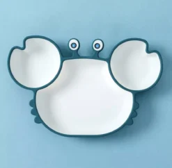 Assiette Enfant Avec Compartiments Et Une Ventouse - Blauw - Assiette En Siliconen - Antidérapant - Enfants - Vaisselle Enfant - Vaisselle Bébé - Assiette Bébé